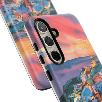 Impact Resistant, Greek Sunset, Cute Phone Cases for Samsung S24, S23, S22, S21, IPhone 15 pro Iphone 14 pro Iphone 13 IPhone 12 Iphone 11