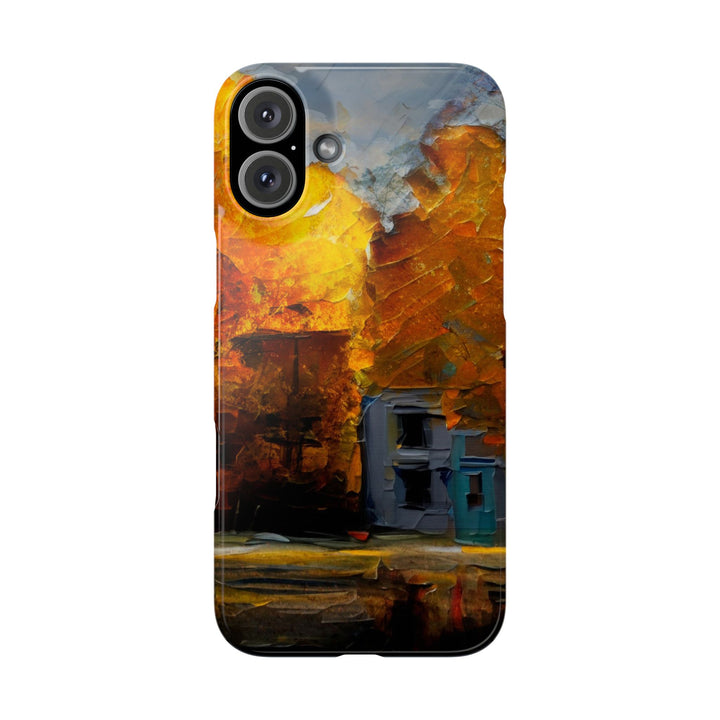 Slim Cute Phone Cases for Iphone - | iPhone 15 Case | iPhone 15 Pro Max Case, Iphone 14 Case, Iphone 14 Pro Max, Iphone 13, Fall Leaves Oil Paint Effect - Studio40ParkLane