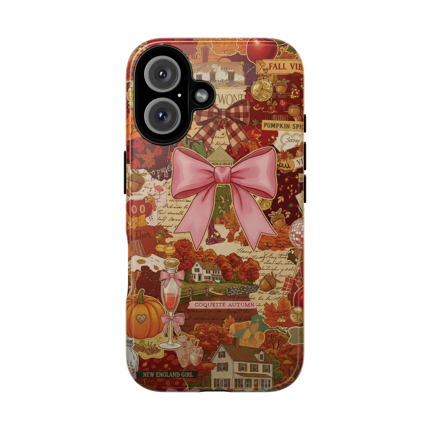 New England Fall Coquette Collage Tough Premium Phone Case - For iPhone 16 Pro Max iPhone 15 Pro iPhone Iphone 14 Plus 13 Pro 12 11 10 XR XS