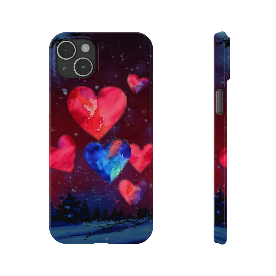 Slim Cute Phone Cases for Iphones - | iPhone 15 Case | iPhone 15 Pro Max Case, Iphone 14 Case, Iphone 14 Pro Max, Iphone 13, Night Sky Hearts Love - Studio40ParkLane