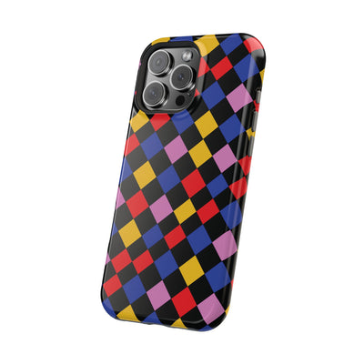 Aesthetic Colorful Checkerboard Tough Magsafe Phone Case - For iPhone 17 Pro Max iPhone 16 Pro iPhone 15 Iphone 14 Plus 13 Pro 12 11 Gift - Studio40ParkLane