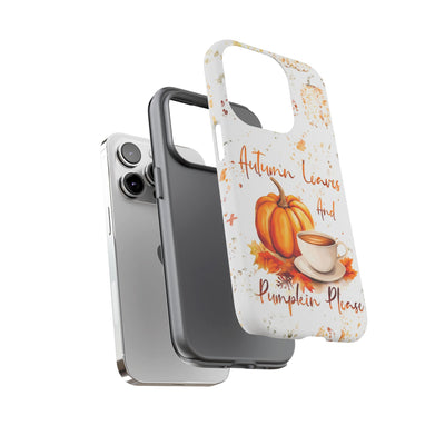 Impact Resistant, Fall Leaves Pumpkin Pie, Cute Phone Cases for Samsung S24, S23, S22, S21, IPhone 15 pro Iphone 14 pro Iphone 13 IPhone 12 Iphone 11