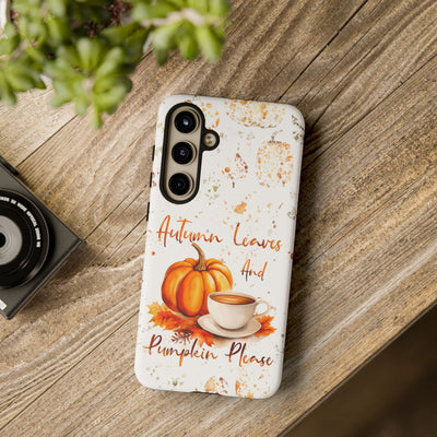 Impact Resistant, Fall Leaves Pumpkin Pie, Cute Phone Cases for Samsung S24, S23, S22, S21, IPhone 15 pro Iphone 14 pro Iphone 13 IPhone 12 Iphone 11