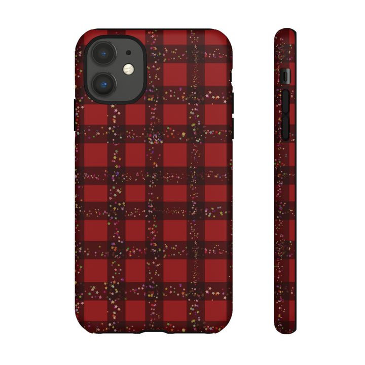 Cute IPhone Case | iPhone 15 Case | iPhone 15 Pro Max Case, Iphone 14 Case, Iphone 14 Pro Max Case IPhone Case for Art Lovers, Red Festive Plaid - Studio40ParkLane