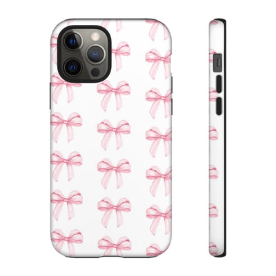 Pink Bows Cute Phone Case, for IPhone 16 Pro Max | Iphone 15, Iphone 14, IPhone 13 Case, 11 8 7, Samsung Galaxy S24, S23, S22, S21, 2 Layer Protection