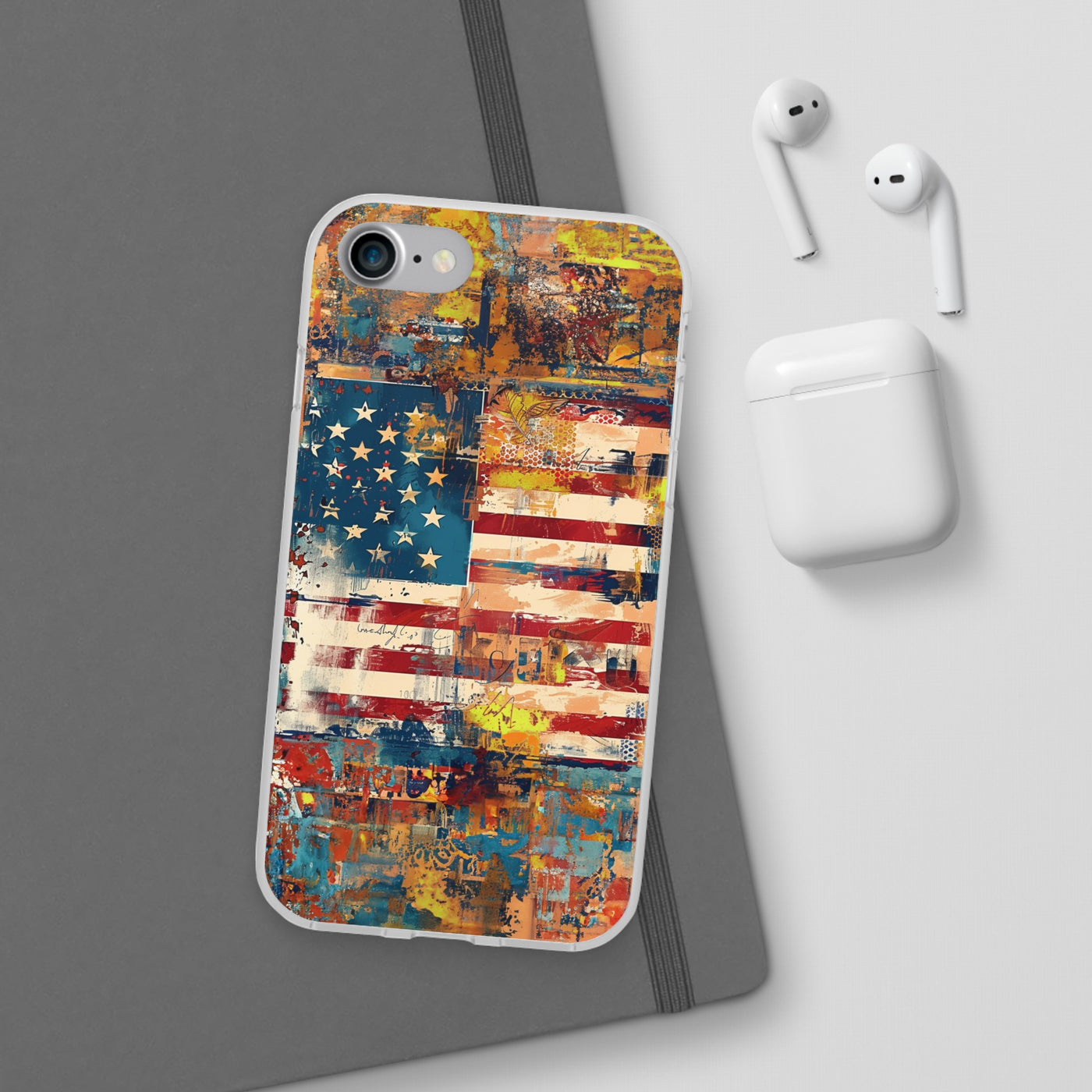 Cute Flexi Phone Cases, US Flag Abstract, Compatible with Samsung Galaxy S23, Samsung S22, Samsung S21, Samsung S20, Galaxy S20 Ultra