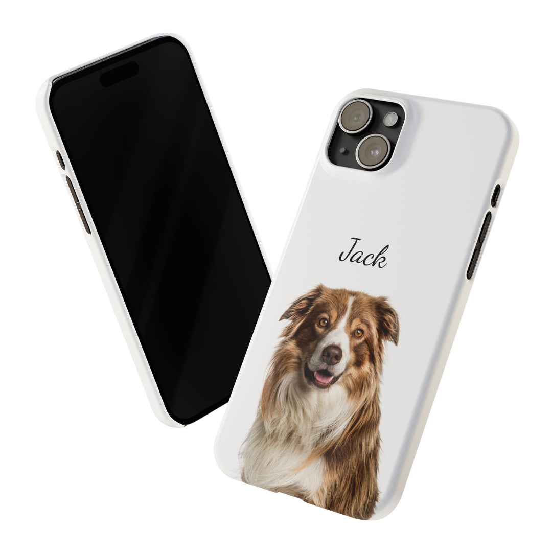 Slim Custom Personalized Pet Phone Cases Dog Phone Cases Cat Phone Cases for Iphone 16, 15, 14, 13, 12, 11, 8, 7 Custom Name Personalized Phone Case - Studio40ParkLane