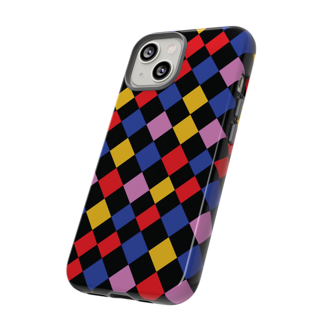 Aesthetic Tough Colorful Checkerboard Phone Case Premium - For iPhone 17 Pro Max iPhone 16 Pro iPhone 15 Iphone 14 Plus 13 Pro 12 11 10 XR - Studio40ParkLane