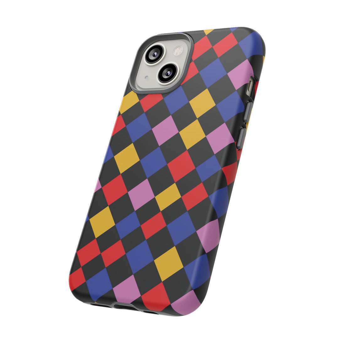 Aesthetic Tough Colorful Checkerboard Phone Case Premium - For iPhone 17 Pro Max iPhone 16 Pro iPhone 15 Iphone 14 Plus 13 Pro 12 11 10 XR - Studio40ParkLane