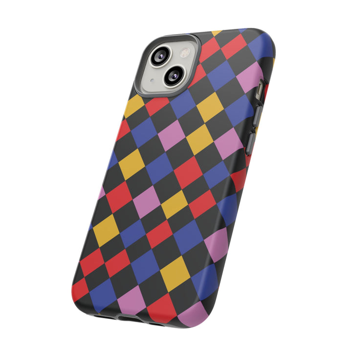 Aesthetic Tough Colorful Checkerboard Phone Case Premium - For iPhone 17 Pro Max iPhone 16 Pro iPhone 15 Iphone 14 Plus 13 Pro 12 11 10 XR - Studio40ParkLane