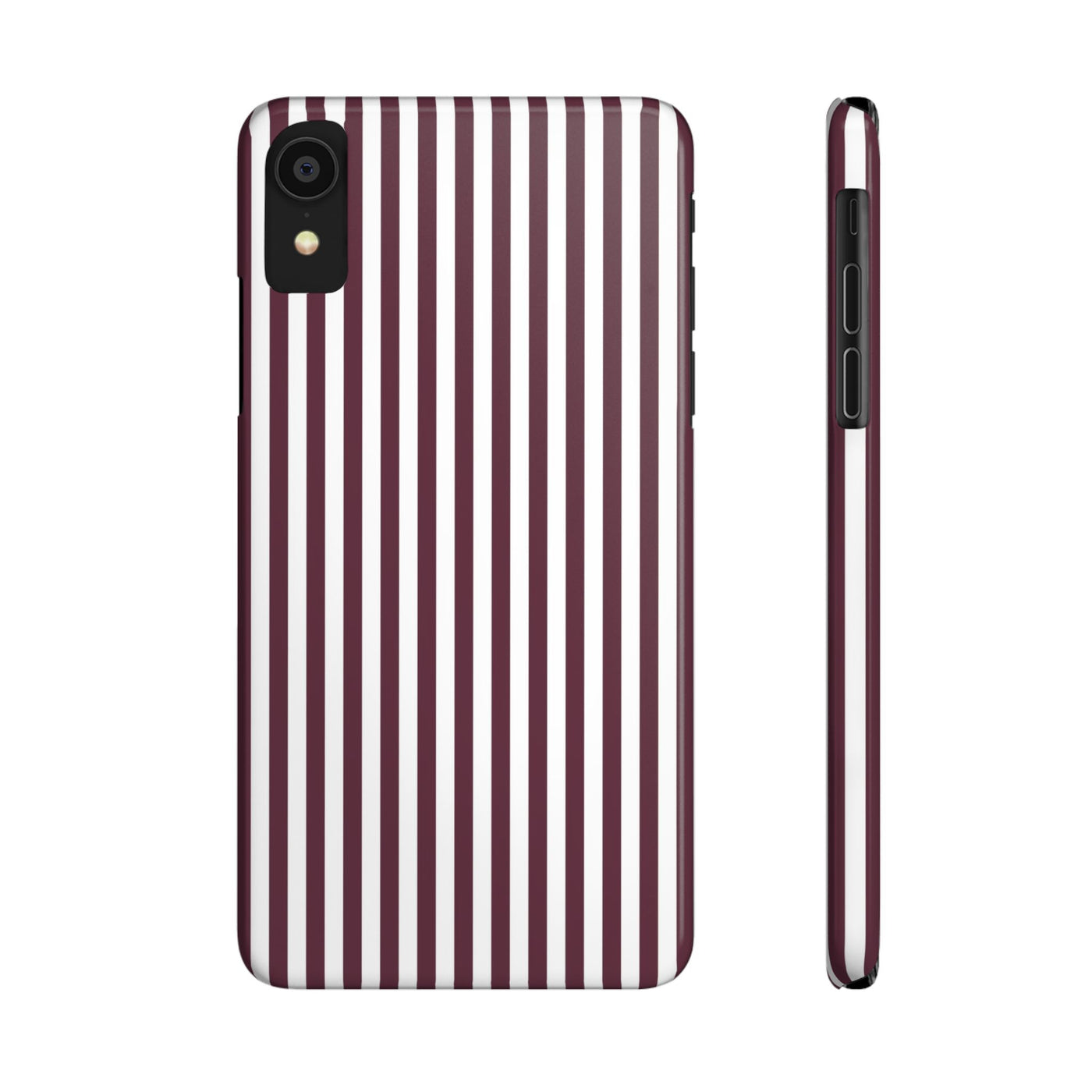 Slim Burgundy Wine Striped Cute Phone Case for Iphone 16 - | iPhone 15 Pro Max Case | iPhone 14 Case Iphone 13 12 11 10 9 8 7 Gift for Her - Studio40ParkLane