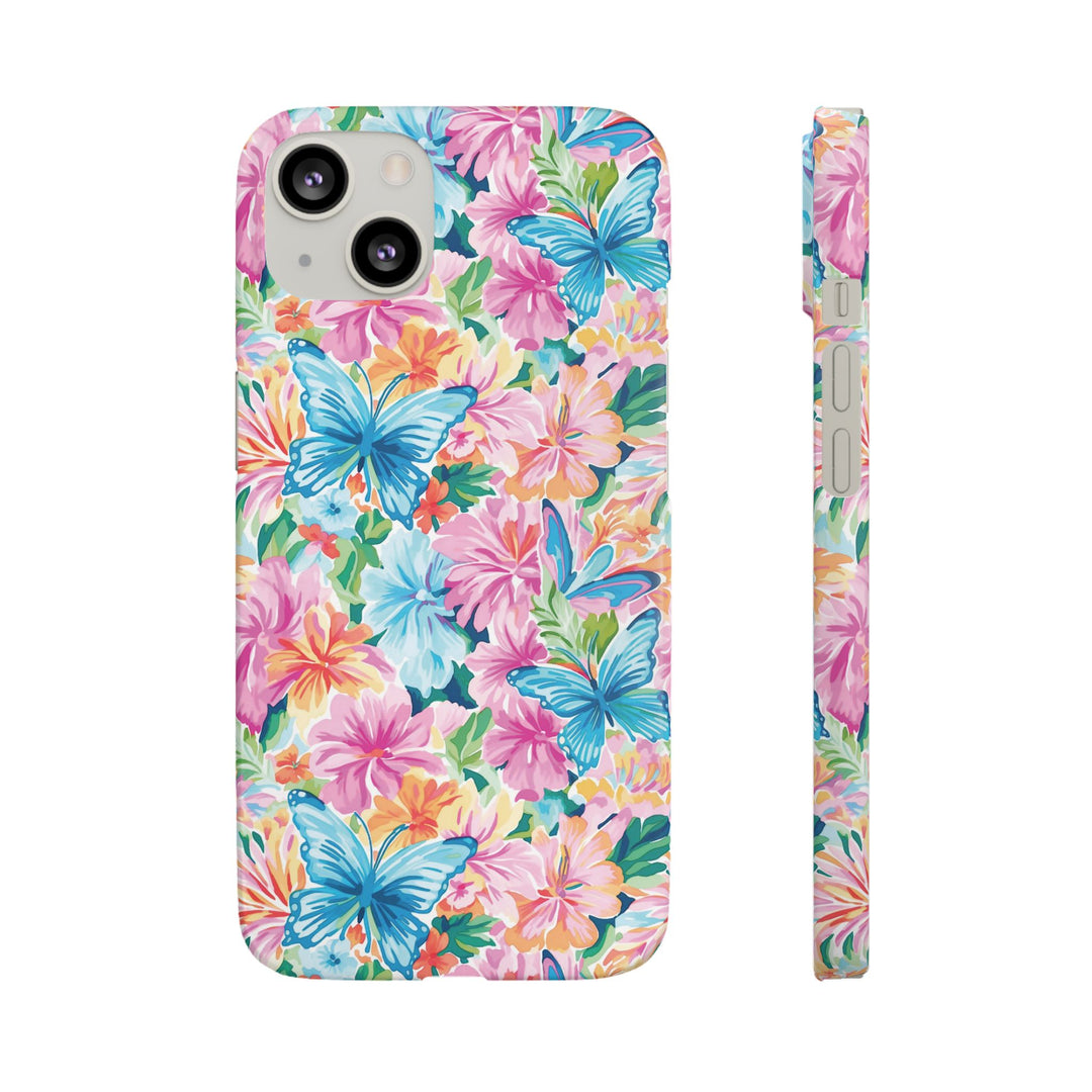 Sleek Snap Butterflies Flowers Cute Phone Case for iPhone 16 15 14 13 12 11 X Xs Max Xr Pro Plus Samsung Galaxy S24 S23 S22 S21 S20 Ultra