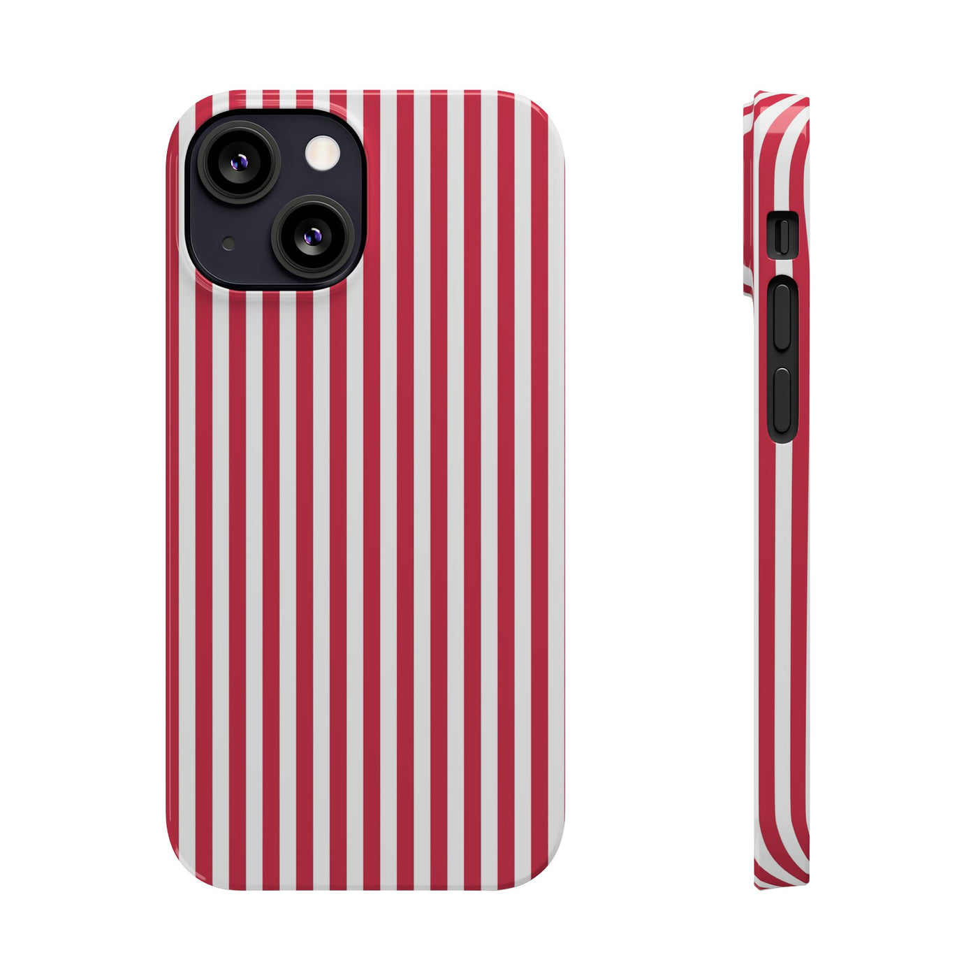 Slim Red Winterberry Striped Cute Phone Case for Iphone 16 - | iPhone 15 Pro Max Case | iPhone 14 Case 13 12 11 10 9 8 7 X XS Gift for Her