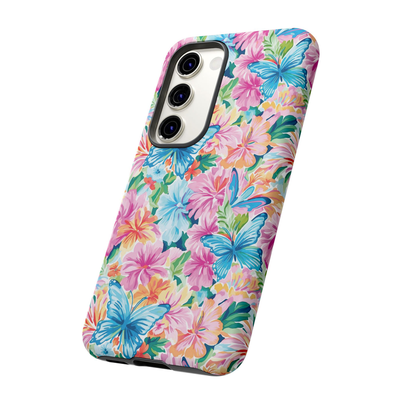 Premium Tough Butterflies Flowers Cute Phone Cases for Samsung S24, S23, S22, S21, S20, Plus and Ultra, Iphone 16 Pro Max,15, 14, 13, 12, 11, 10
