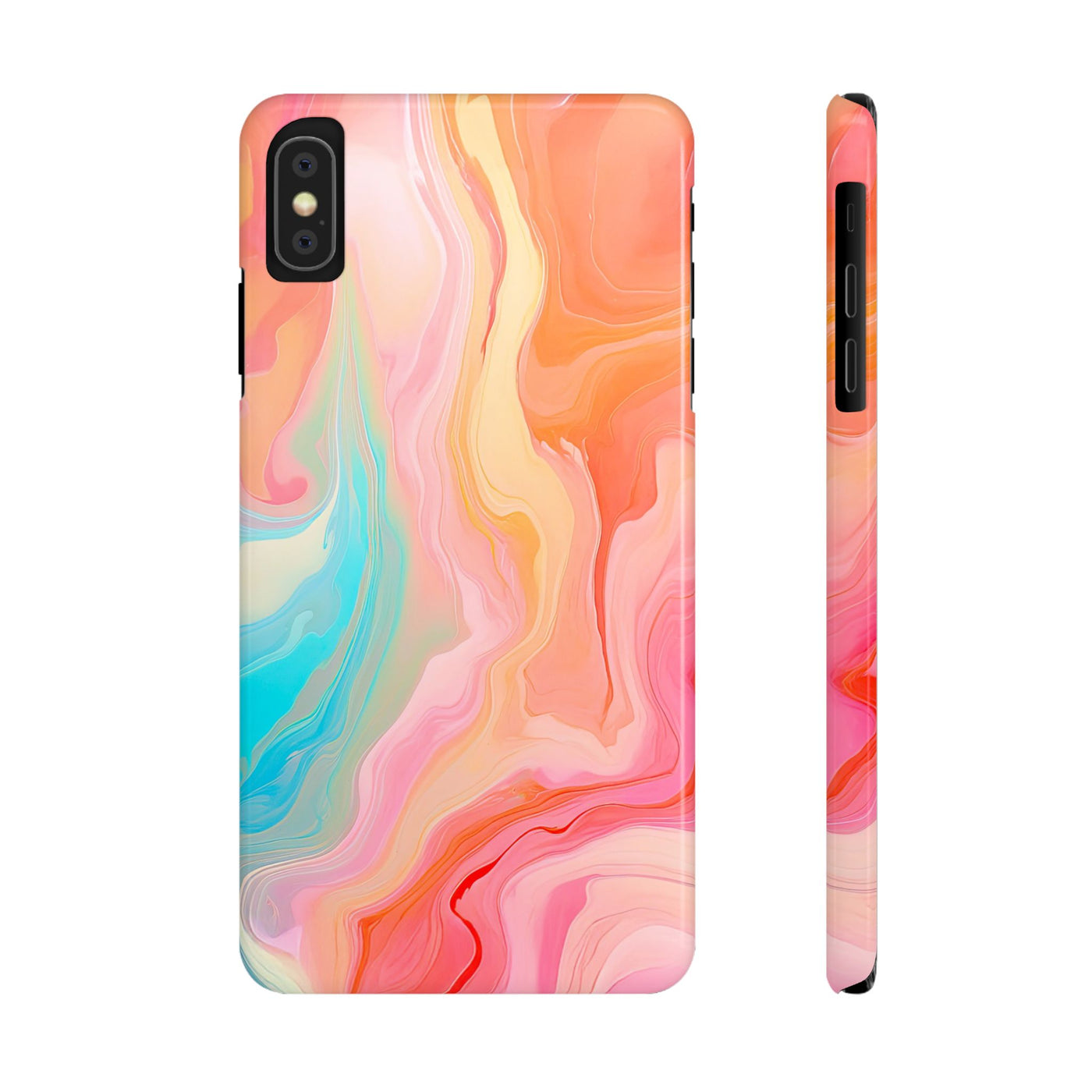 Slim Blue Pink Orange Marbled Cute Phone Cases for Iphone 16 Pro Max | iPhone 15 Case | iPhone 15 Pro Max Case, Iphone 14, Iphone 14 Pro Max, Iphone 13 12 11 8 7