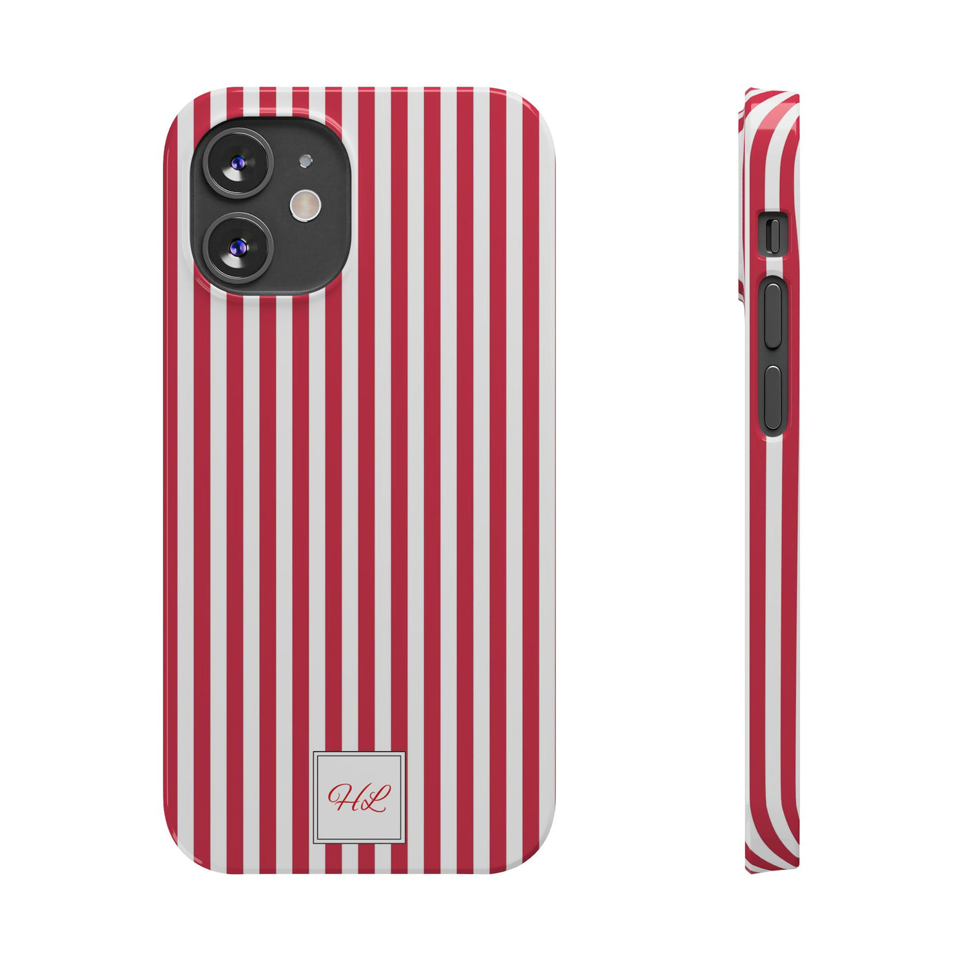 Slim Custom Personalized Winterberry Red Striped Phone Case for Iphone 17 - | iPhone 16 Pro Max Case | iPhone 15 Case Iphone 14 13 12 11 10 9 8 - Studio40ParkLane