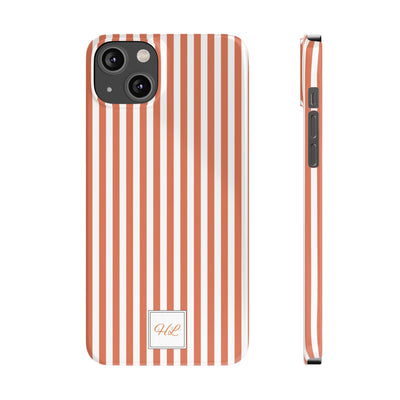 Slim Custom Personalized Winter Peach Striped Phone Case for Iphone 17 - | iPhone 16 Pro Max Case | iPhone 15 Case Iphone 14 13 12 11 10 9 8 - Studio40ParkLane