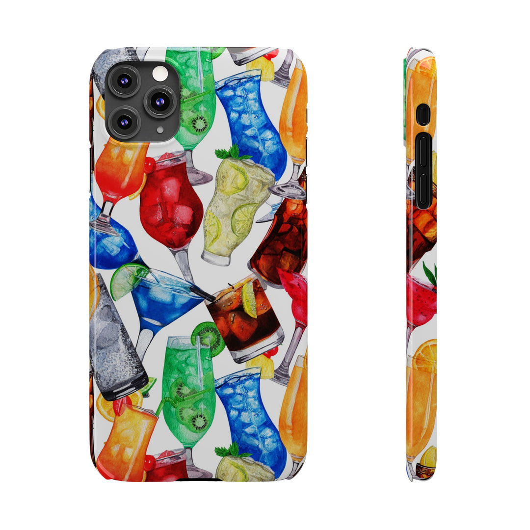 Slim Cute Phone Cases for Iphone - | iPhone 15 Case | iPhone 15 Pro Max Case, Iphone 14 Case, Iphone 14 Pro Max, Iphone 13, Summer Fruit Cocktail - Studio40ParkLane