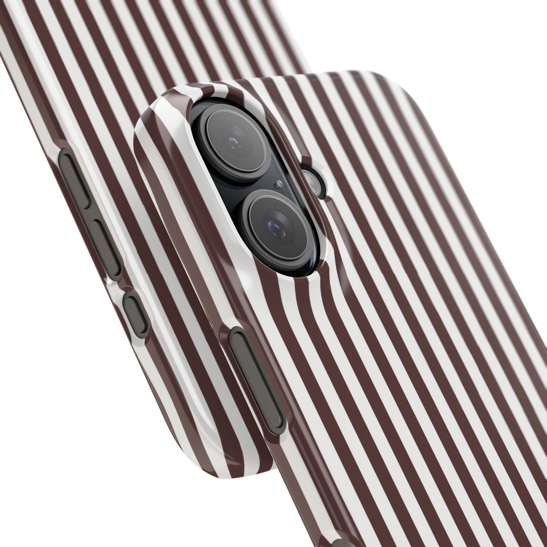 Slim Carriage Brown Striped Cute Phone Case for Iphone 16 - | iPhone 15 Pro Max Case | iPhone 14 Case Iphone 13 12 11 10 9 8 7 Gift for Her - Studio40ParkLane