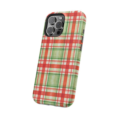 Aesthetic Tough Magsafe Red Green Checkered Phone Case - For iPhone 17 Pro Max iPhone 16 Pro iPhone 15 Iphone 14 Plus 13 Pro 12 11 10 - Studio40ParkLane