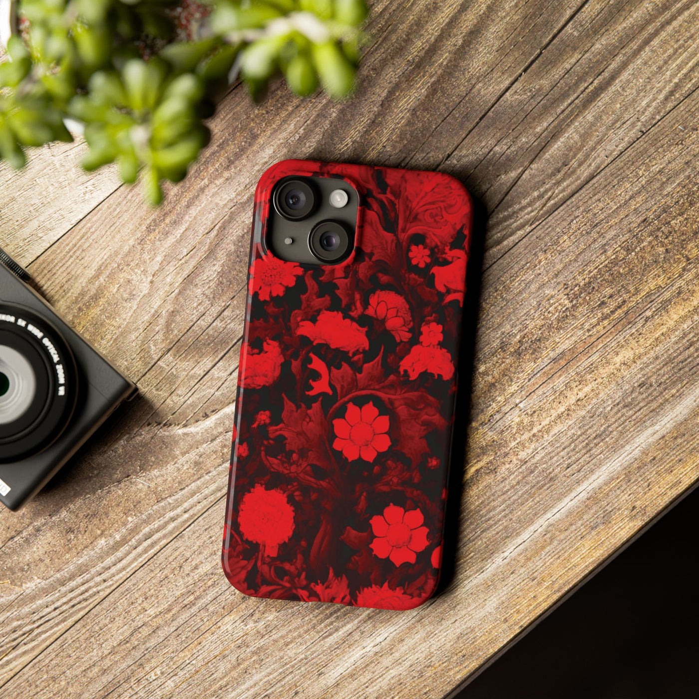 Slim Cute Phone Cases for Iphone - | iPhone 15 Case | iPhone 15 Pro Max Case, Iphone 14 Case, Iphone 14 Pro Max, Iphone 13, Red Flowers