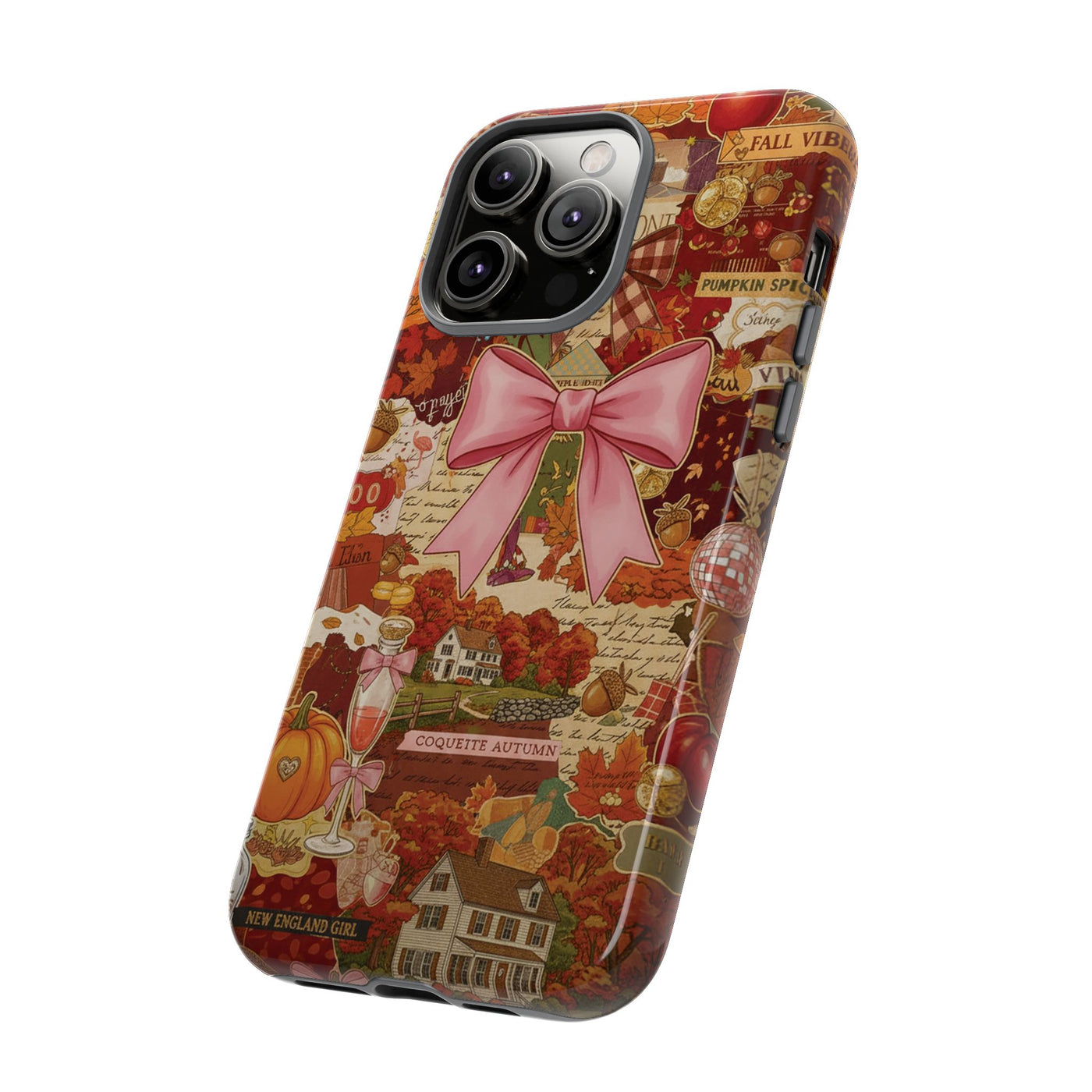 New England Fall Coquette Collage Tough Premium Phone Case - For iPhone 16 Pro Max iPhone 15 Pro iPhone Iphone 14 Plus 13 Pro 12 11 10 XR XS