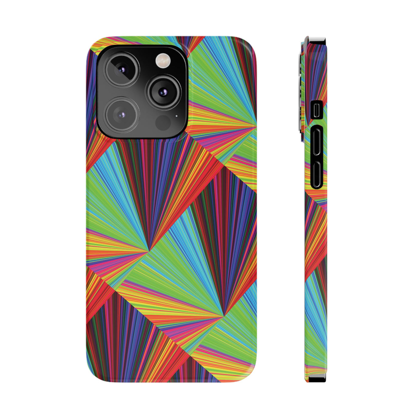 Slim Triangle Kaleidoscope Colors Gift for Her Cute Phone Cases for Iphone 16 Case | iPhone 15 Case | iPhone 15 Pro Max Case, Iphone 14, Iphone 14 Pro Max, Iphone 13, 12, 11, 10, 8,7