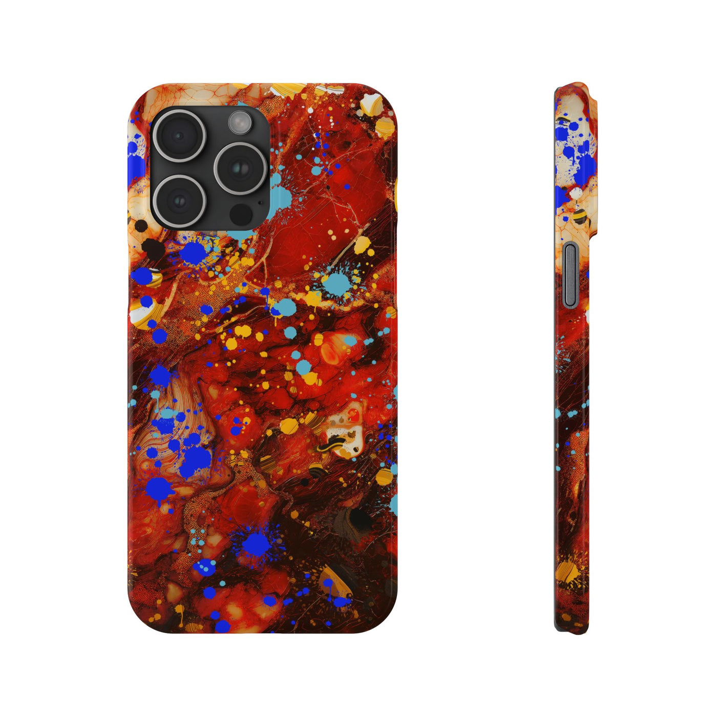 Slim Cute Phone Cases for Iphone - | iPhone 15 Case | iPhone 15 Pro Max Case, Iphone 14 Case, Iphone 14 Pro Max, Iphone 13, Fall Marble Paint Splash