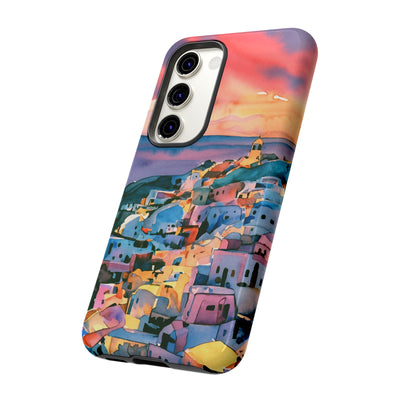 Impact Resistant, Greek Sunset, Cute Phone Cases for Samsung S24, S23, S22, S21, IPhone 15 pro Iphone 14 pro Iphone 13 IPhone 12 Iphone 11