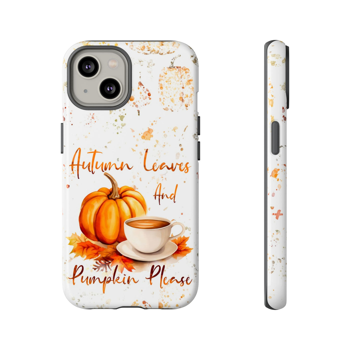 Impact Resistant, Fall Leaves Pumpkin Pie, Cute Phone Cases for Samsung S24, S23, S22, S21, IPhone 15 pro Iphone 14 pro Iphone 13 IPhone 12 Iphone 11