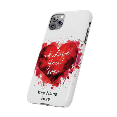 Slim Custom Personalized Valentine Love Gift for Her Cute Phone Cases for Iphone 16 Pro Max | iPhone 15 Case | iPhone 15 Pro Max Case, Iphone 14, 13, 12, 11, 10, 8, 7