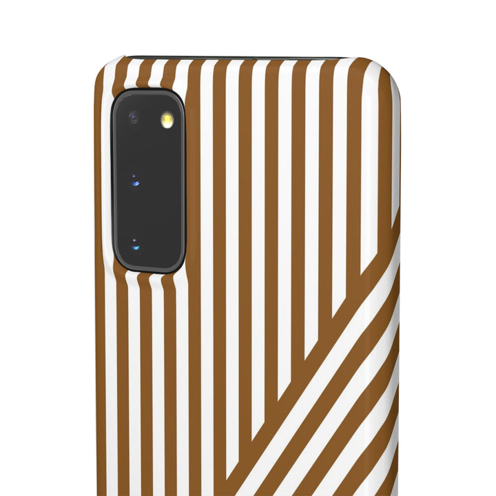 Aesthetic Mocha Brown Stripes Cute Phone Case Sleek Snap - For iPhone 17 Pro Max iPhone 16 Pro iPhone 15 Iphone 14 Plus 13 Pro 12 11 10 Gift - Studio40ParkLane