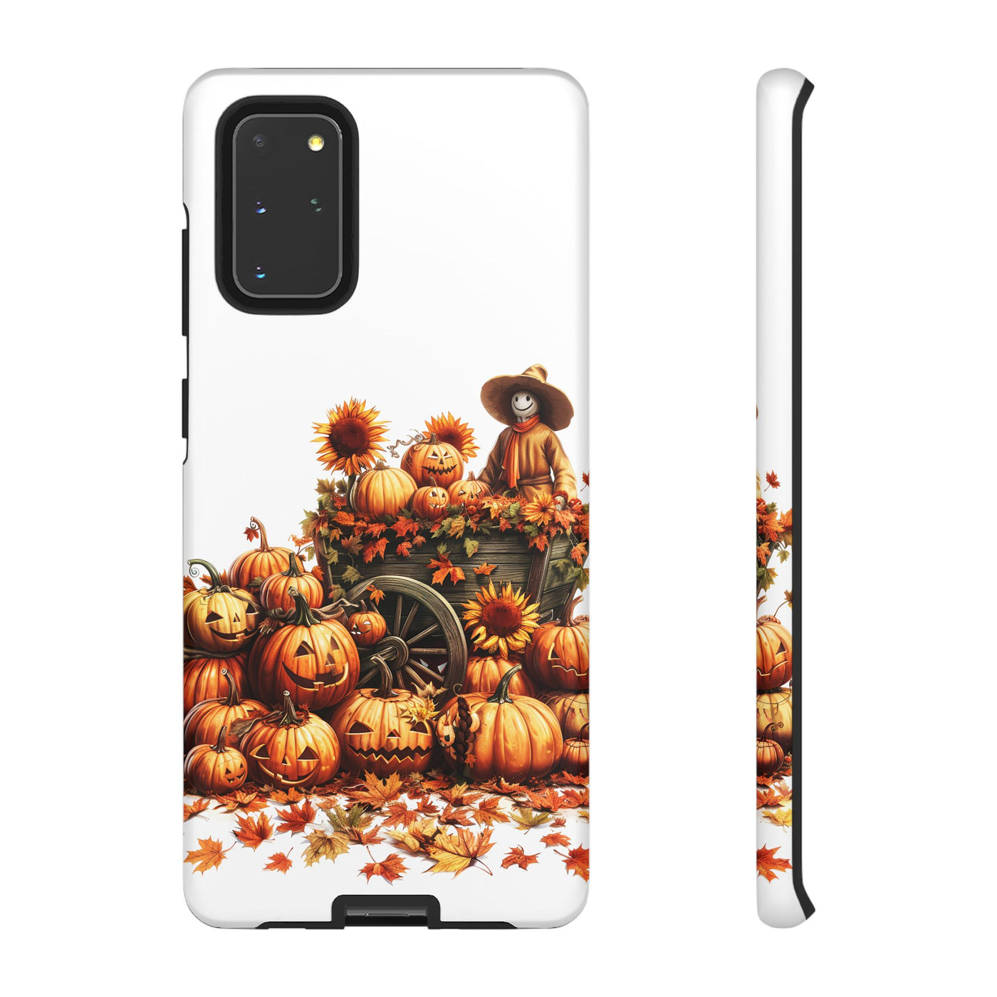 Impact Resistant, Fall Leaves Scarecrow, Cute Phone Cases for Samsung S24, S23, S22, S21, IPhone 15 pro Iphone 14 pro Iphone 13 IPhone 12 Iphone 11