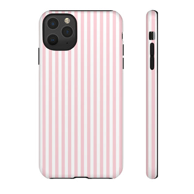 Tough Premium Sweet Pink Stripes Phone Case Gift for Her - For Apple iPhone 16 Pro Max 16e iPhone 15 Pro iPhone Iphone 14 Plus 13 Pro 12 SE XR - Studio40ParkLane