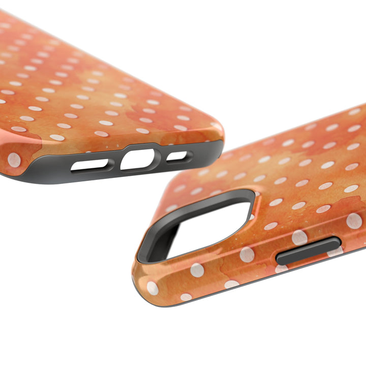 Aesthetic Tough Magsafe Orange Polka Dots Phone Case - For iPhone 17 Pro Max iPhone 16 Pro iPhone 15 Iphone 14 Plus 13 Pro 12 11 10 XR - Studio40ParkLane