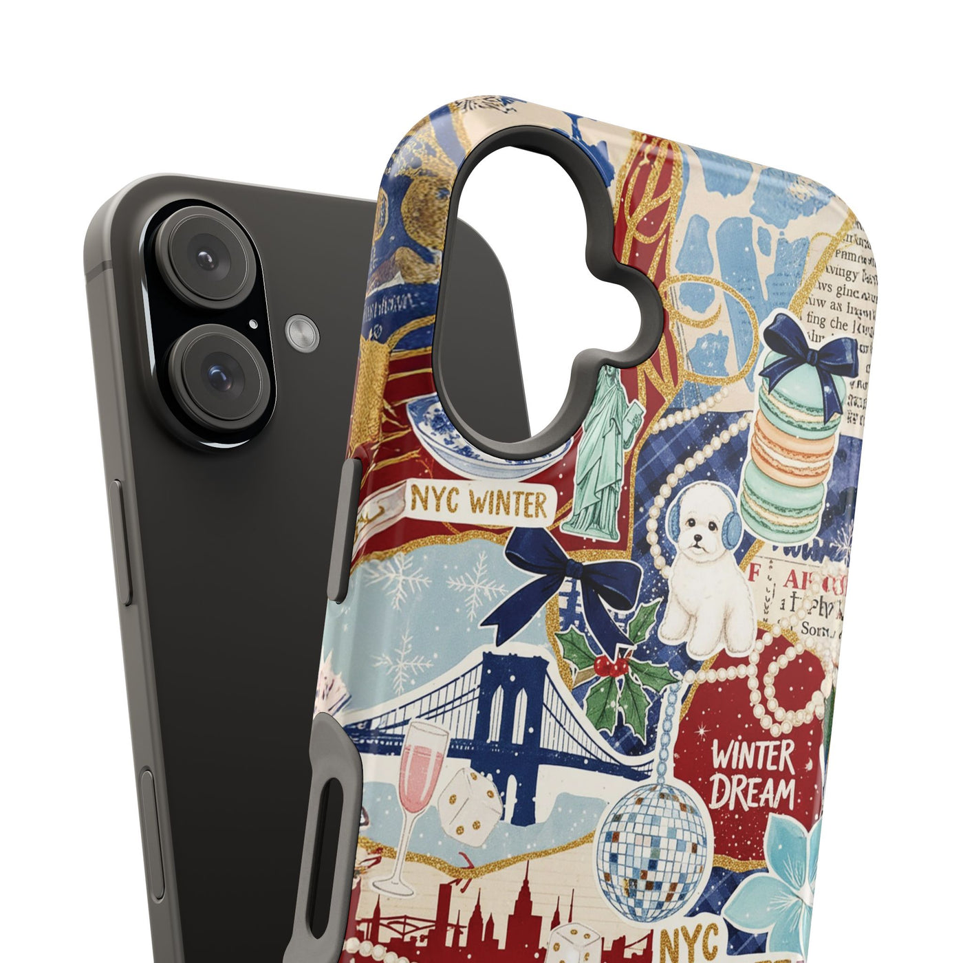 New York Winter Coquette Collage Tough Magsafe Cute Phone Cases for Iphone | iPhone 17 Pro Max Case, Iphone 16, Iphone 15 14 13 12 11 10 9