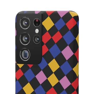 Colorful Checkerboard Cute Phone Case - Sleek Snap - for iPhone 16 15 14 13 12 11 Max Pro Plus Samsung Galaxy S24 S23 S22 S21 S20 Plus Ultra - Studio40ParkLane