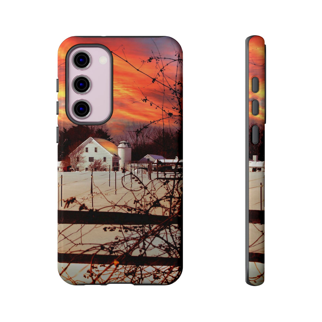 Impact Resistant, Winter Sunset Cute Phone Cases for Samsung S24, S23, S22, S21, IPhone 15 pro Iphone 14 pro Iphone 13 IPhone 12 Iphone 11 - Studio40ParkLane