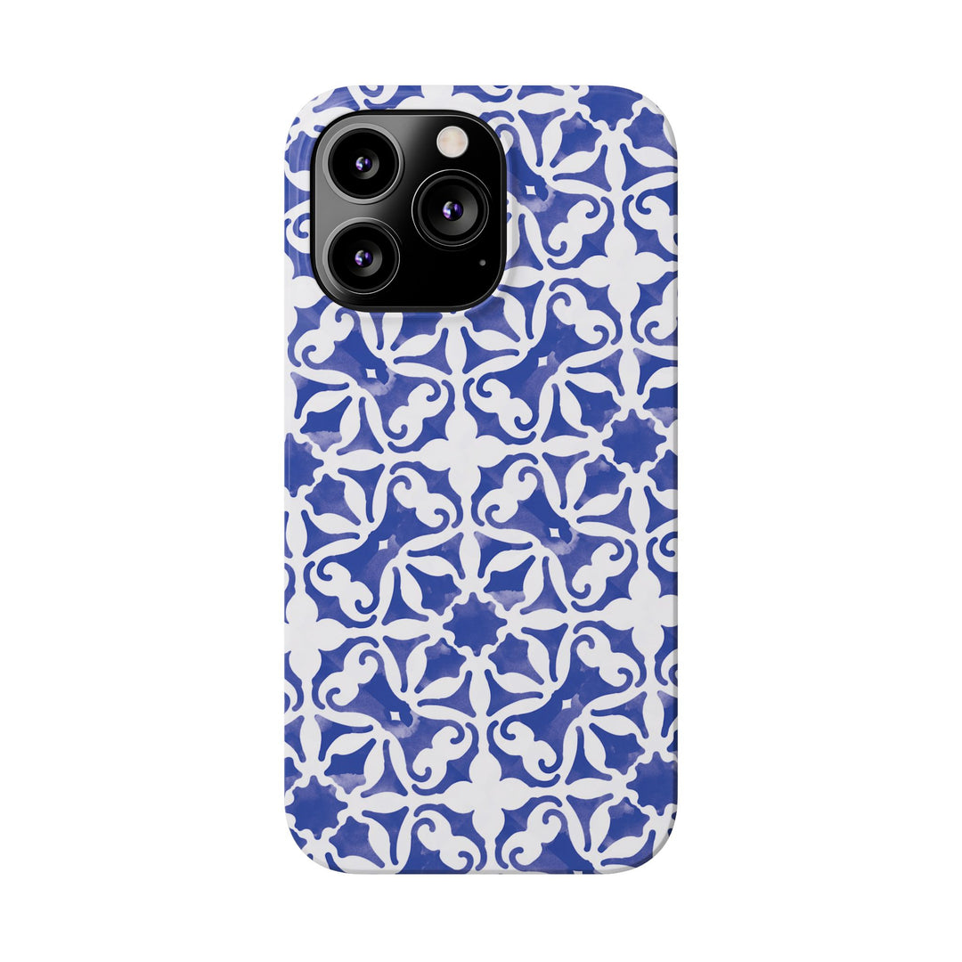 Slim Blue Mosaic Gift for Her Cute Phone Cases for Iphone 16 Case | iPhone 15 Case | iPhone 15 Pro Max Case, Iphone 14, Iphone 14 Pro Max, Iphone 13, 11,10,8,7 - Studio40ParkLane