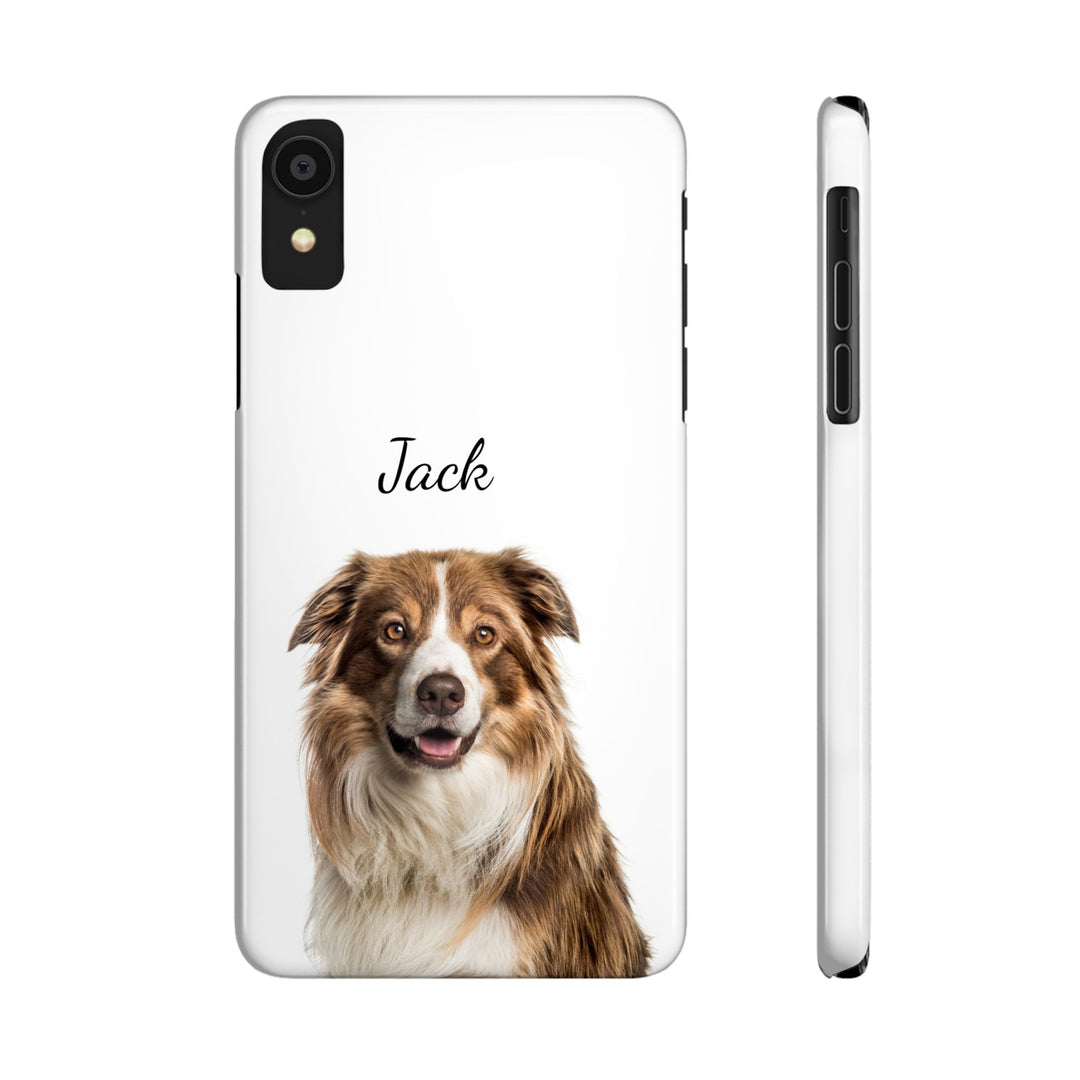 Slim Custom Personalized Pet Phone Cases Dog Phone Cases Cat Phone Cases for Iphone 16, 15, 14, 13, 12, 11, 8, 7 Custom Name Personalized Phone Case - Studio40ParkLane