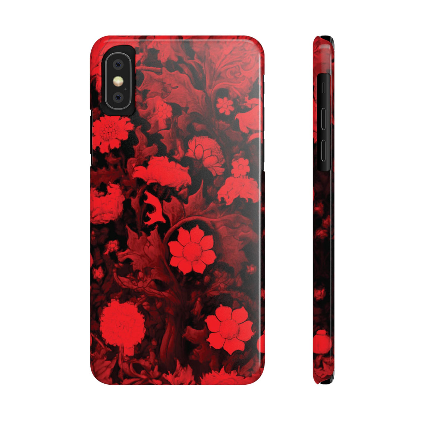 Slim Cute Phone Cases for Iphone - | iPhone 15 Case | iPhone 15 Pro Max Case, Iphone 14 Case, Iphone 14 Pro Max, Iphone 13, Red Flowers