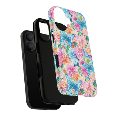 Premium Tough Butterflies Flowers Cute Phone Cases for Samsung S24, S23, S22, S21, S20, Plus and Ultra, Iphone 16 Pro Max,15, 14, 13, 12, 11, 10