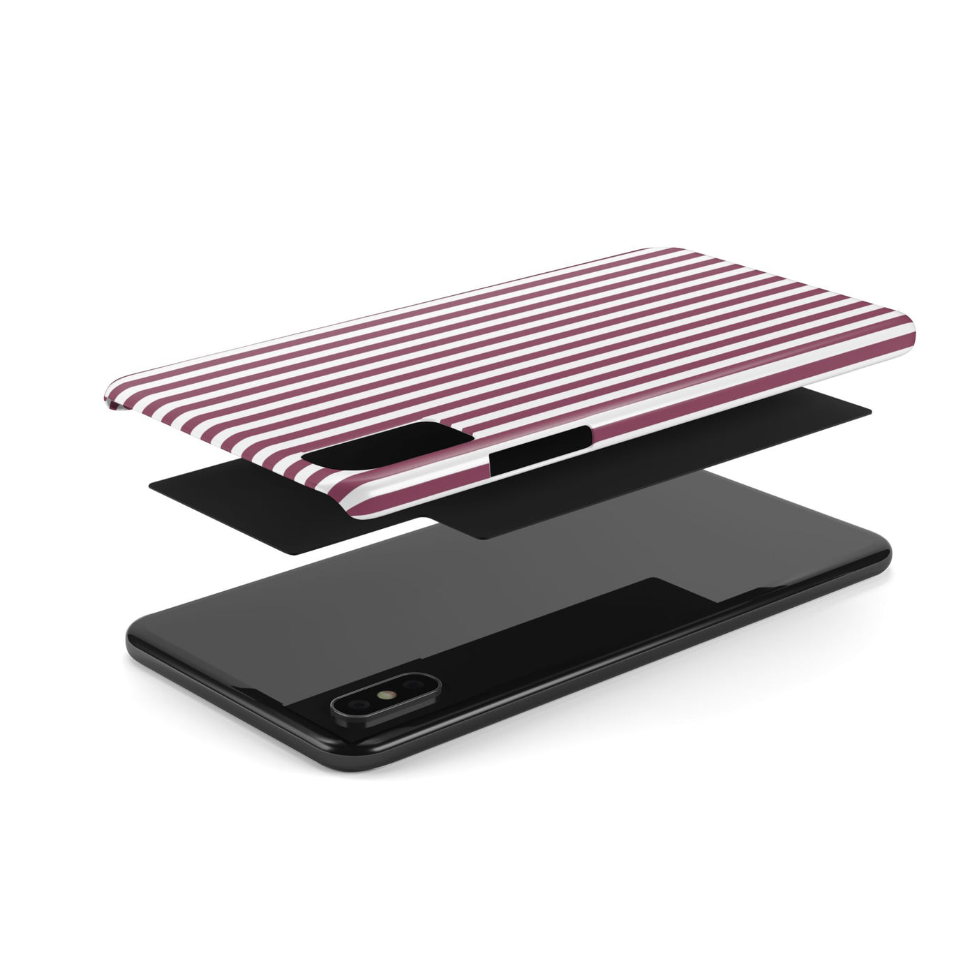 Slim Claret Red Striped Cute Phone Case for Iphone 16 - | iPhone 15 Pro Max Case | iPhone 14 Case Iphone 13 12 11 10 9 8 7 XS X Gift for Her - Studio40ParkLane