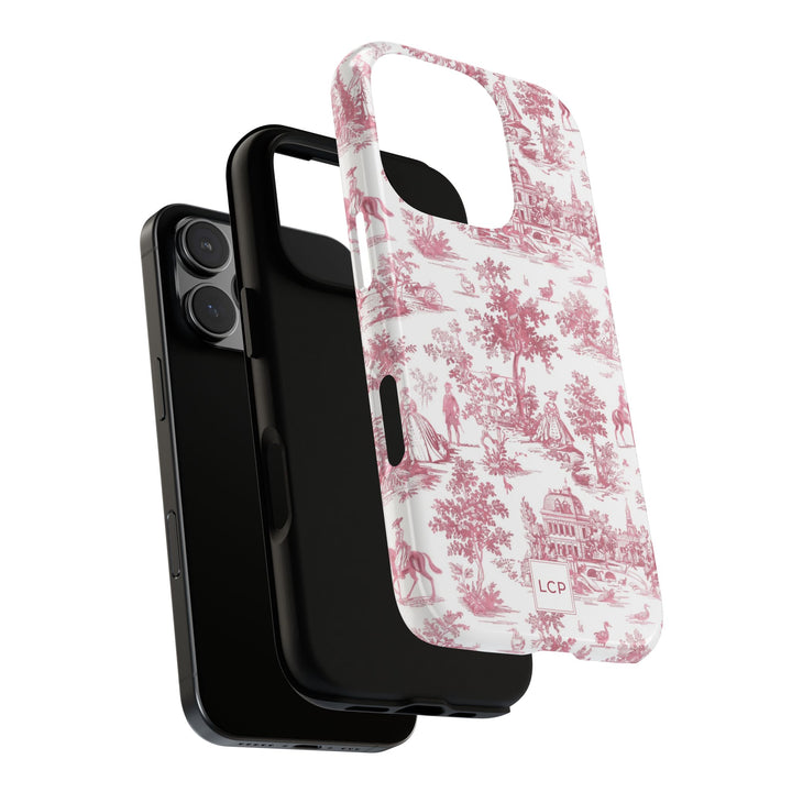 Personalized Custom French Toile Tough Cute Phone Case For Apple iPhone 18, 17, 16, 15 14, Pro Max, Samsung Galaxy S26, S25, S24 Plus Ultra
