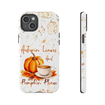 Impact Resistant, Fall Leaves Pumpkin Pie, Cute Phone Cases for Samsung S24, S23, S22, S21, IPhone 15 pro Iphone 14 pro Iphone 13 IPhone 12 Iphone 11