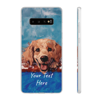 Personalized Cute Flexi Samsung Phone Cases, Golden Retriever Dog Galaxy S23 Phone Case, Samsung S22 Case, Samsung S21 Case, S20 Plus