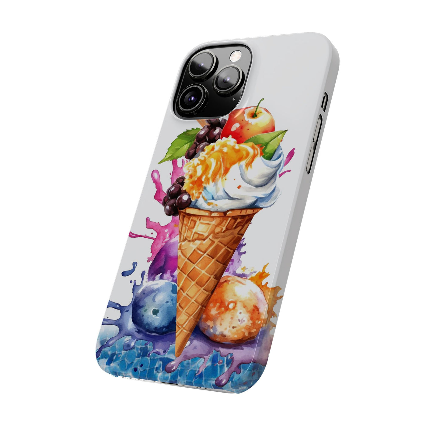 Slim Summer Ice Cream Cone Slim Cute Phone Cases for Iphone  | iPhone 15 Case | iPhone 15 Pro Max Case, Iphone 14, Iphone 14 Pro Max, Iphone 13