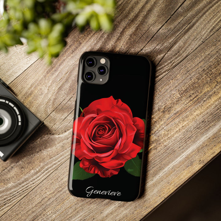 Slim Custom Personalized Red Rose Flowers Gift for Her Cute Phone Cases for Iphone 16 Pro Max | iPhone 15 Case | iPhone 15 Pro Max Case, Iphone 14, Iphone 14 Pro Max, Iphone 13 12 11 8 7 - Studio40ParkLane