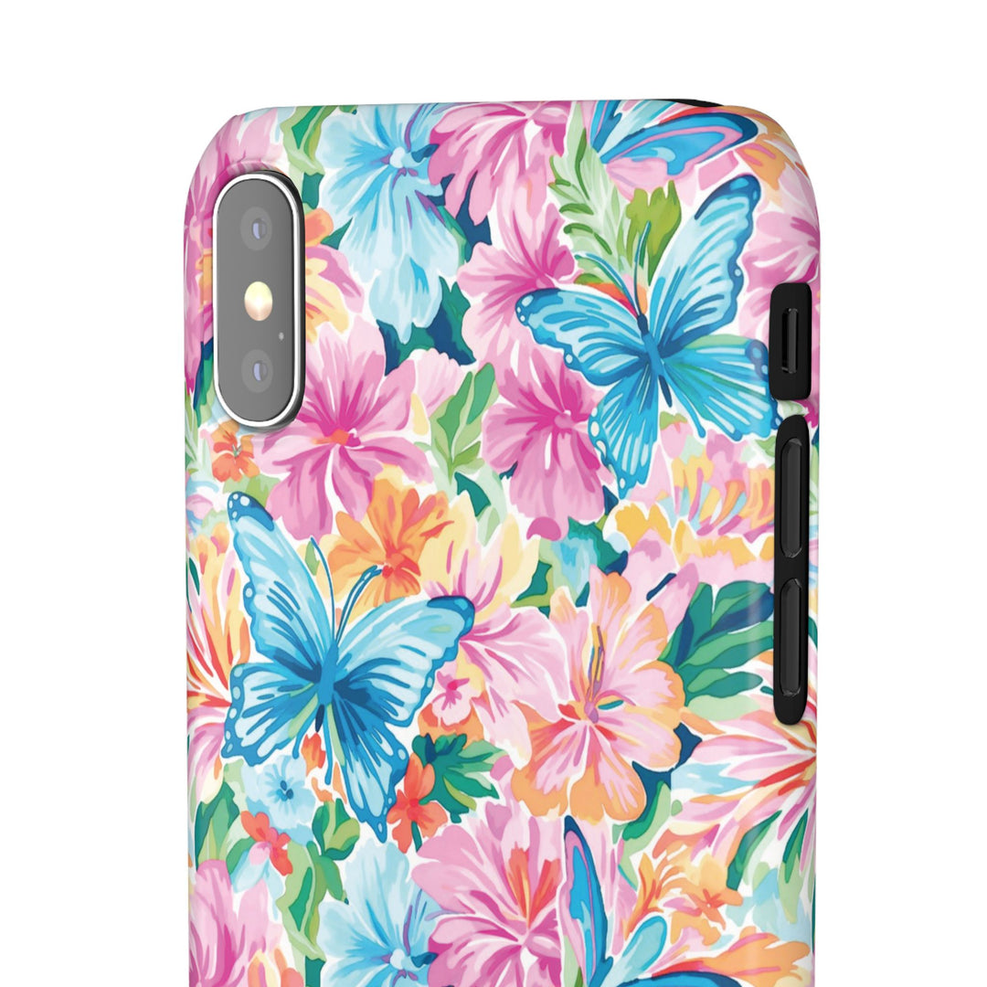 Sleek Snap Butterflies Flowers Cute Phone Case for iPhone 16 15 14 13 12 11 X Xs Max Xr Pro Plus Samsung Galaxy S24 S23 S22 S21 S20 Ultra
