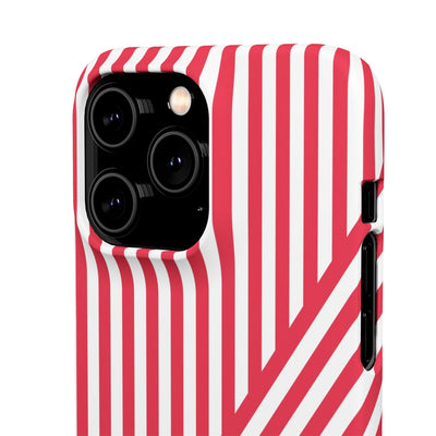 Aesthetic Winterberry Red Stripes Cute Phone Case Sleek Snap - For iPhone 17 Pro Max iPhone 16 Pro iPhone 15 Iphone 14 Plus 13 Pro 12 11 10 Gift - Studio40ParkLane